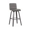 Armen Living Vienna 30" Swivel Bar Stool in Black Wood Finish with Gray Faux Leather LCVIBAGRBL30 - alternate 1